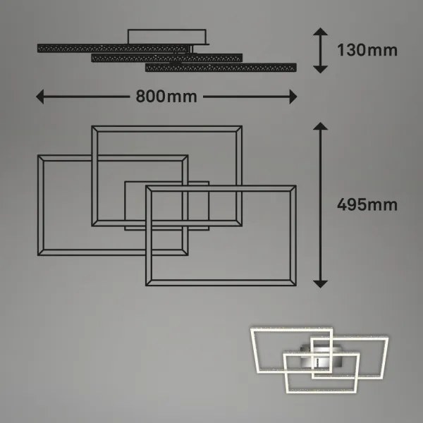 Plafonieră LED dimabilă Brilo FRAME LED/57W/230V 3000K crom mat