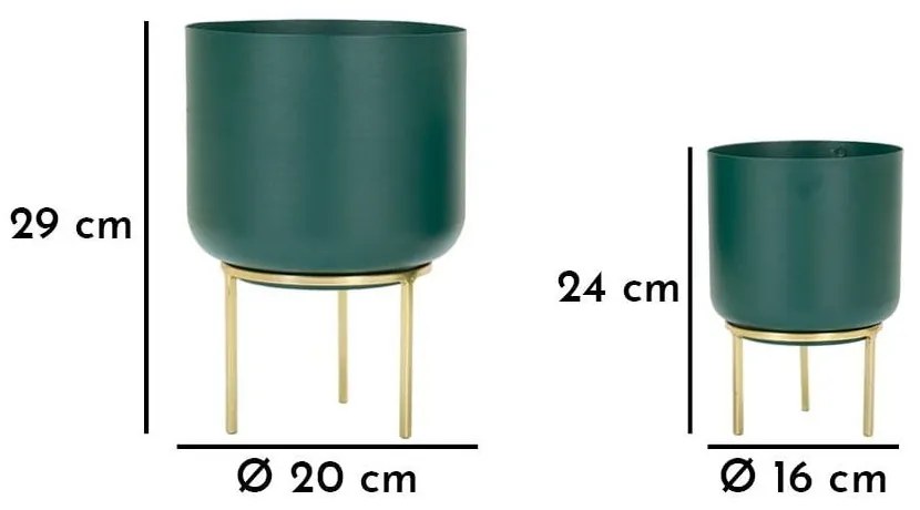 Ghivece decorative 2 buc. din metal ø 20 cm Grent – Mauro Ferretti