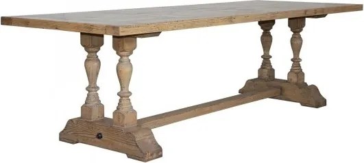 Masă dining din lemn masiv, natur, 8 locuri, cu picioare strunjite, 78 x 180 x 100 cm, „Bastide”