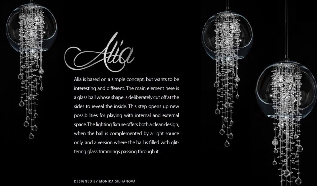 Aplica moderna Vision design LUX Cristal Bohemia Exclusive ALIA 01 A – WL