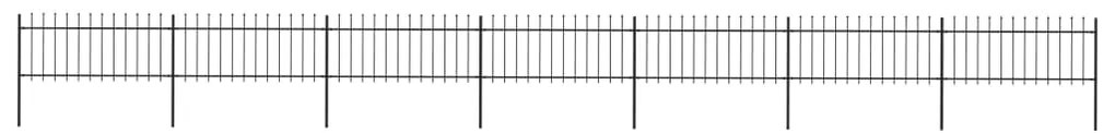 vidaXL Gard de grădină cu vârf tip suliță din oțel 1248x80 cm negru