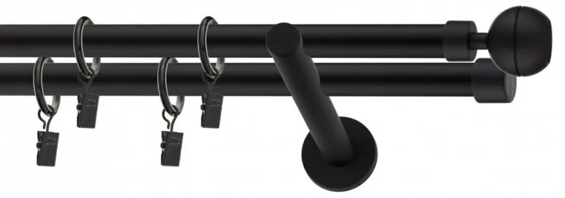 Galerie dubla KULA OPTIC PICIOR UNIVERSAL ,prindere perete 19/19 NEGRU (Alege marime: 400 cm)