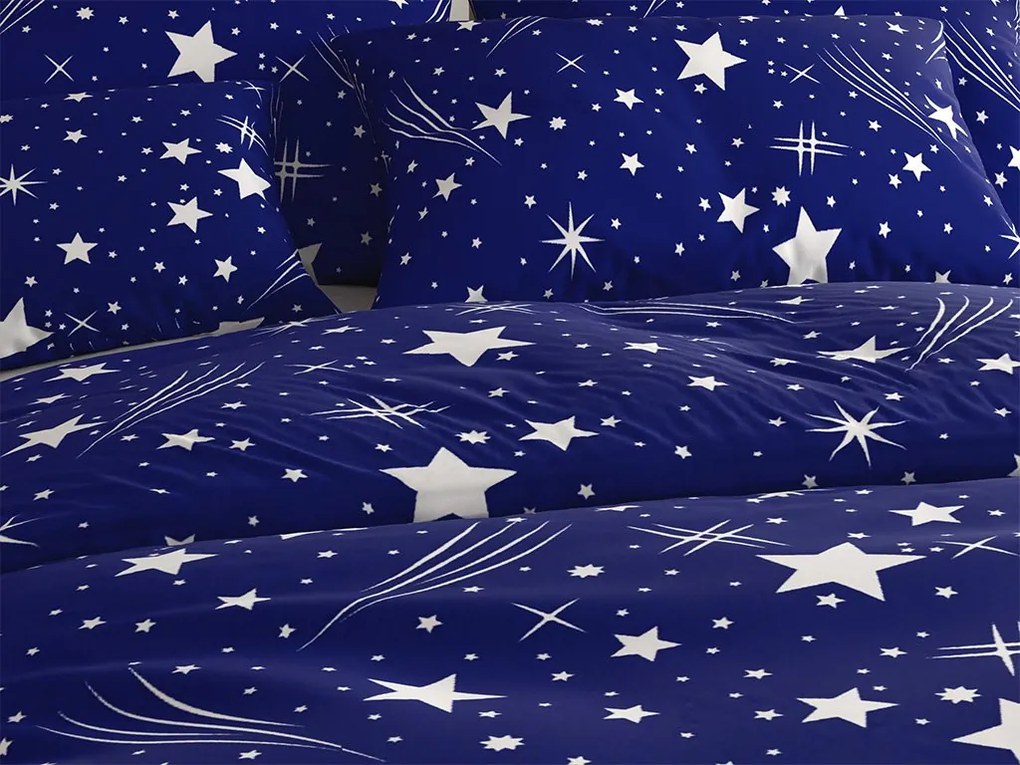 Lenjerie de pat creponata NIGHT SKY POLY albastru Dimensiune lenjerie de pat: 2 buc 70 x 90 cm | 200 x 220 cm