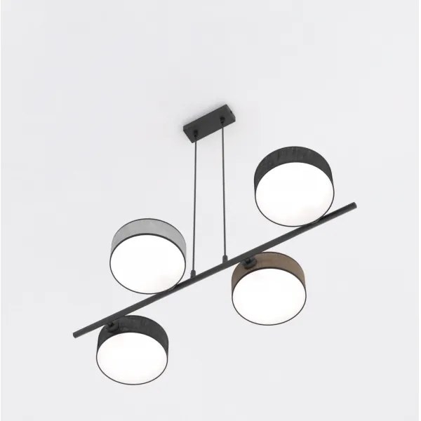 Lustră cu cablu DRUMZ 4xE14/10W/230V negru/maro/gri