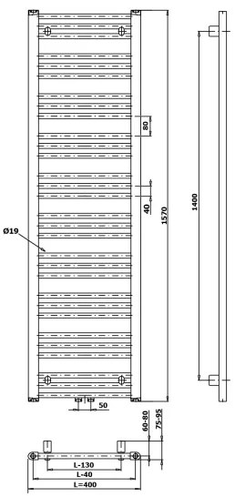 Radiator portprosop de baie Bruckner ALBRECHT 547W/230V 50x157 cm alb