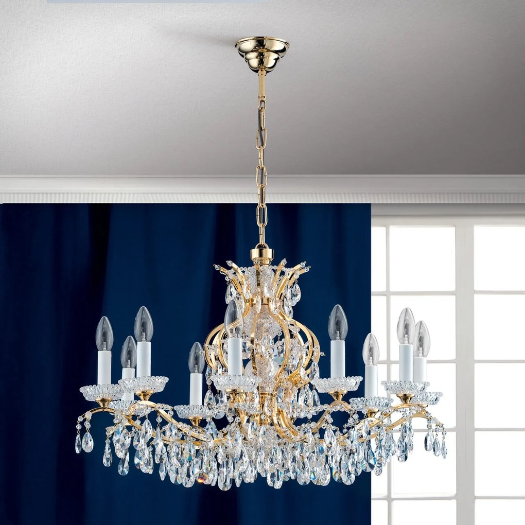 Candelabru de lux cristal Scholer Hirohito 10L 24K gold plated