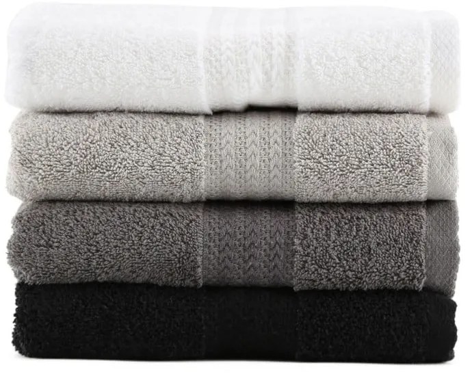 Set 4 prosoape din bumbac Foutastic Black, 50 x 90 cm