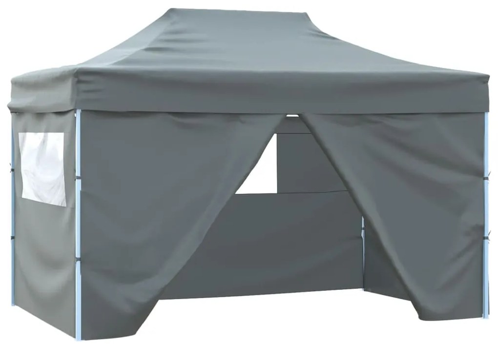 vidaXL Cort pliabil pop up cu 4 pereți laterali, antracit, 3 x 4,5 m