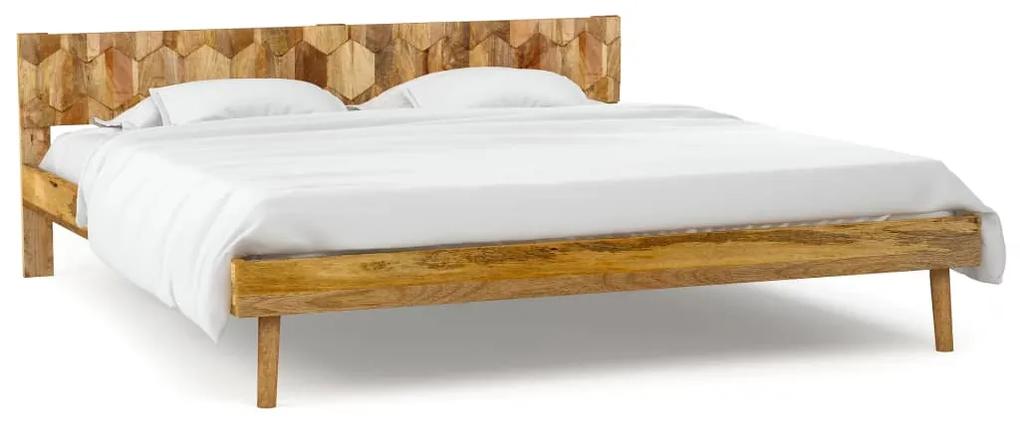 246335 vidaXL Cadru de pat, lemn masiv de mango, 1,4 m