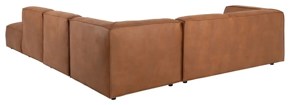 Colțar maro coniac cu tapițerie din imitație de piele (colț dreapta) Fairfield Kentucky – Bonami Selection