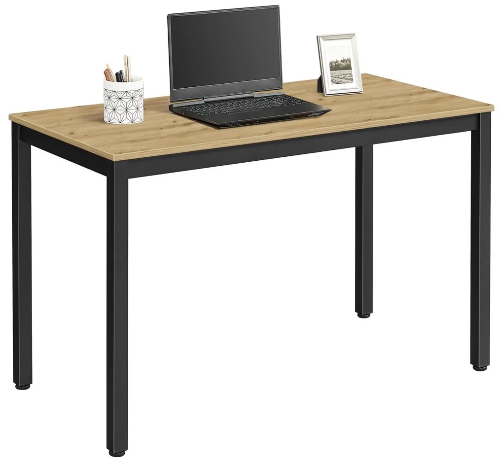 Masa de dining neagra cu blat in decor stejar artisan TESSA 120x60 cm