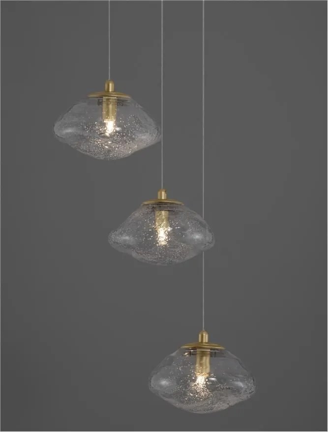 Lustra moderna cu 3 Pendule design decorativ KING aurie