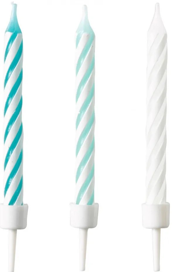 Colorat Lumânare de tort Aqua Glamor, set de 10 lumânări