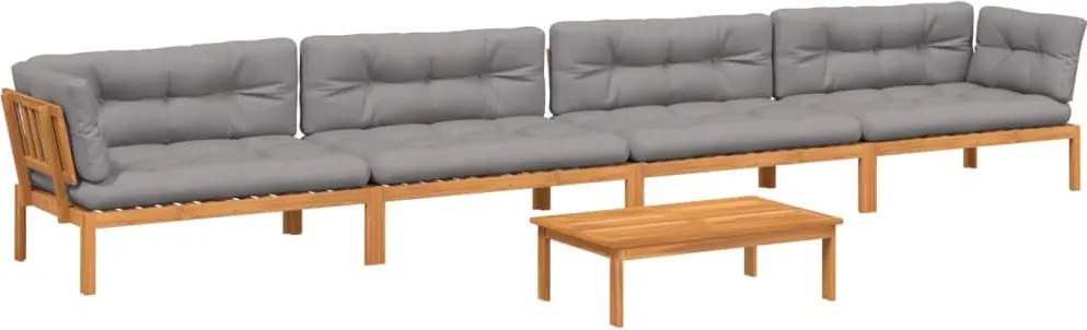 vidaXL Set canapele de grădină cu perne din paleți 5 piese lemn acacia