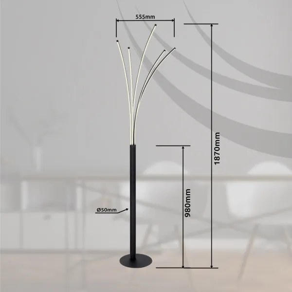 Globo 59229BSH - Lampă de podea LED reglabilă BIZZY 36W/230V 3000-6000K Wi-Fi Tuya + telecomandă