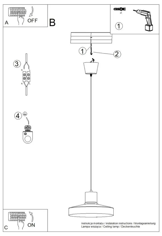 Lustră verde ø 35 cm Vito – Sollux