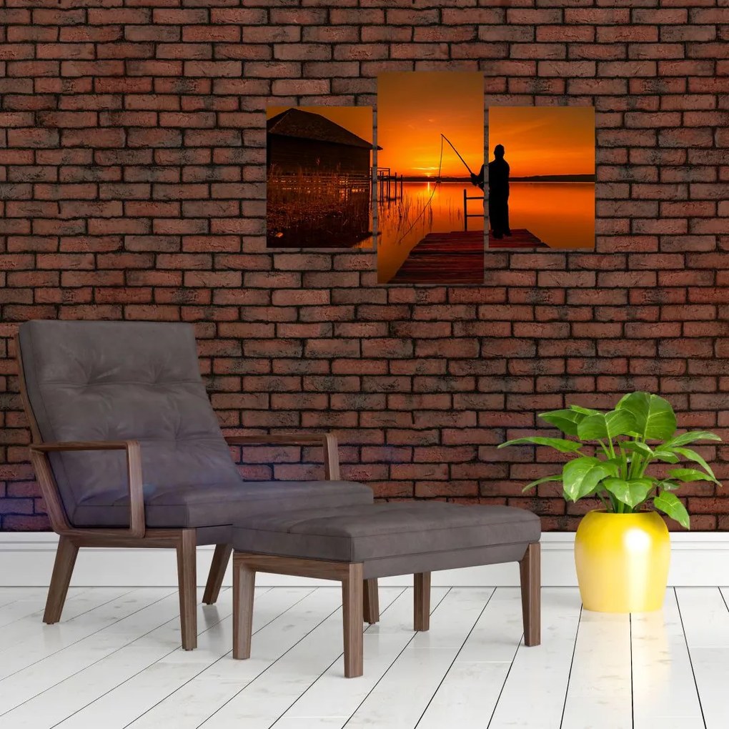 Tablou cu pescar (90x60 cm)