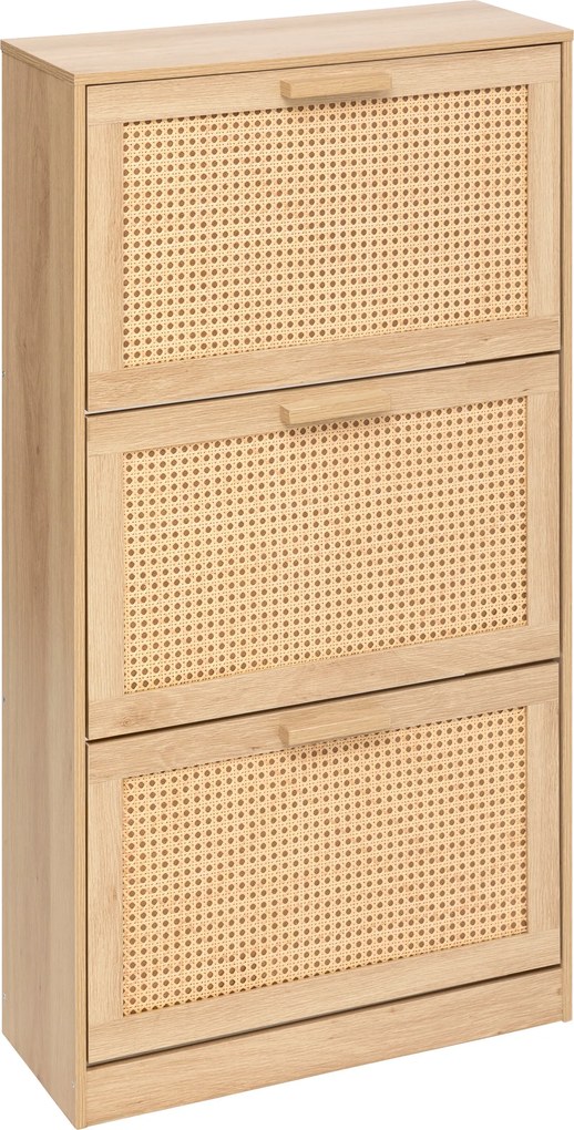 Dulap pentru pantofi îngust și înalt CANE, împletitură vieneză, 60 x 24 x 113 cm