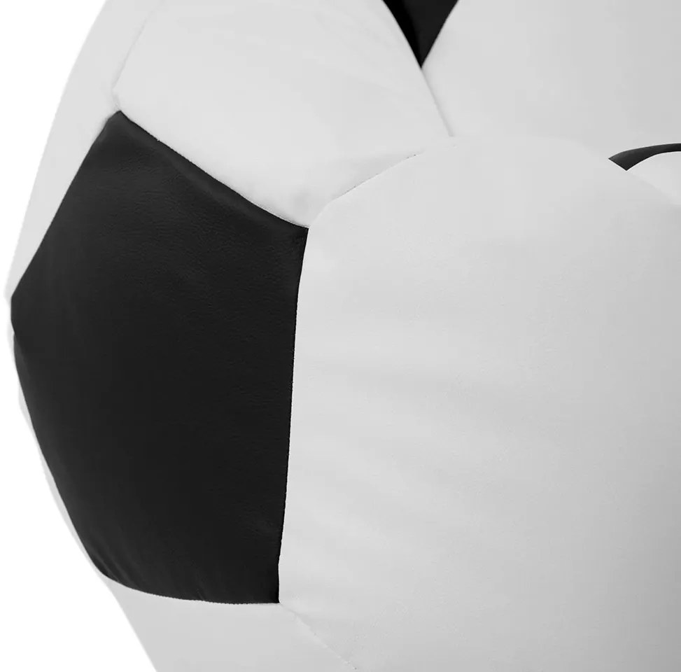 Fotoliu puf Hannela 500L (Negru piele ecologică + Alb piele ecologică). Promo -16%. 1053997