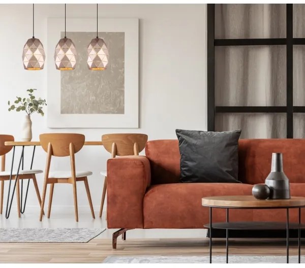 ITALUX MDM-3480/3 GD - Lustră pe cablu HARLEY 3xE27/40W/230V roz-auriu