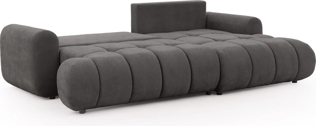 Colțar Lutario Mini cu funcție de dormit, dreapta - țesătură hidrorepelentă gri închis Venice 2021