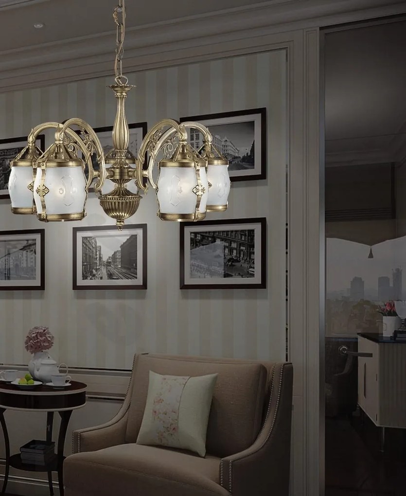 Candelabru clasic cu 5 brate design italian realizat manual 4020