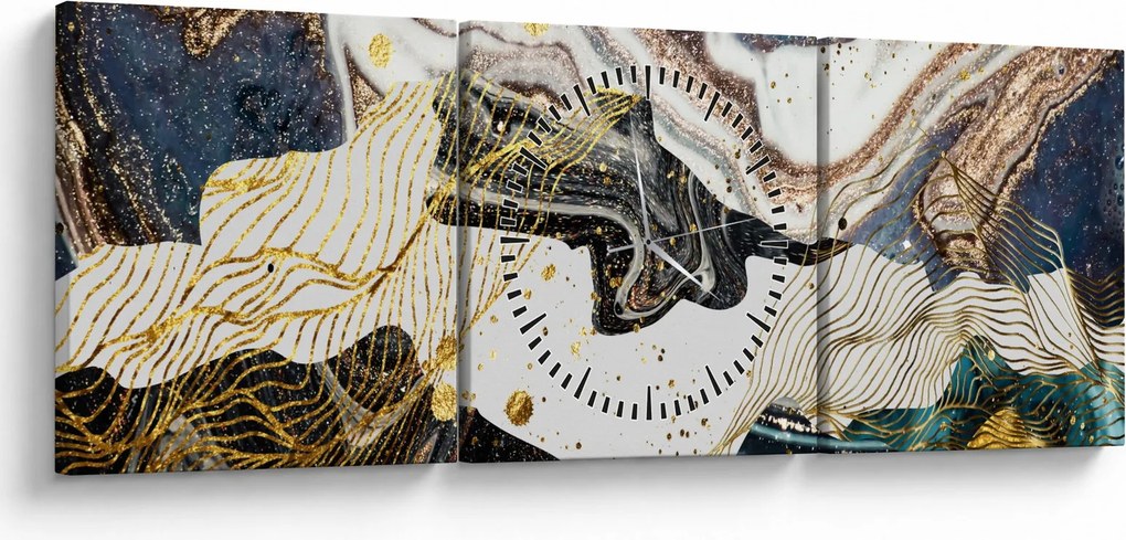 Tablou - Marmură design (cu ceas) (90x30 cm)