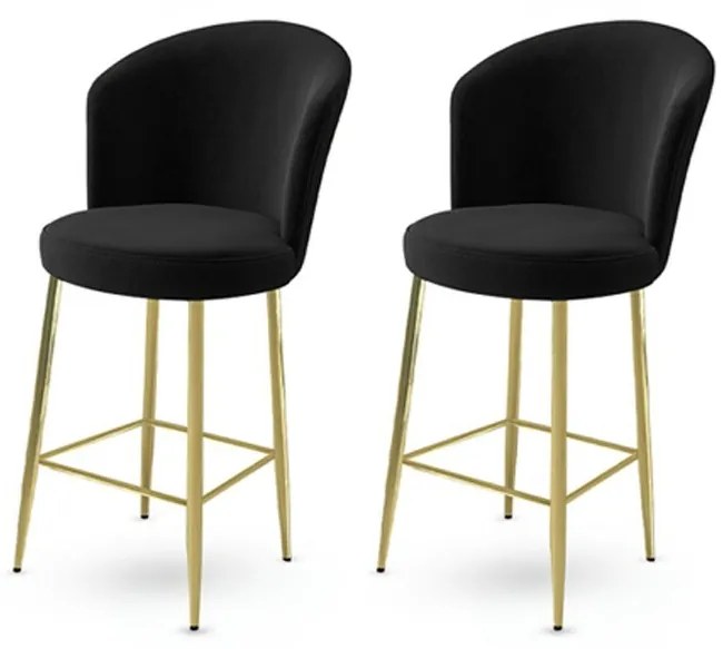 Set de scaune de bar Fora Black and Gold, 2 buc., 2 buc.