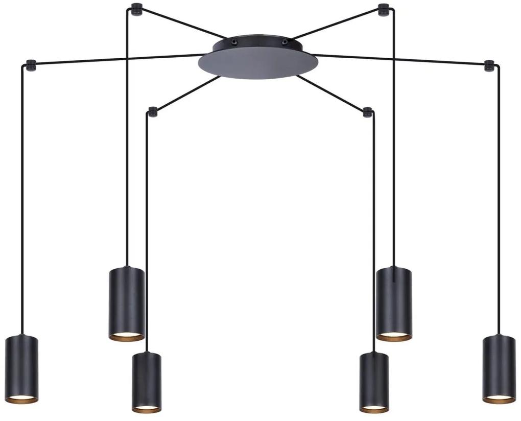 Kaja Puerto lampă suspendată 6x10 W negru K-4898