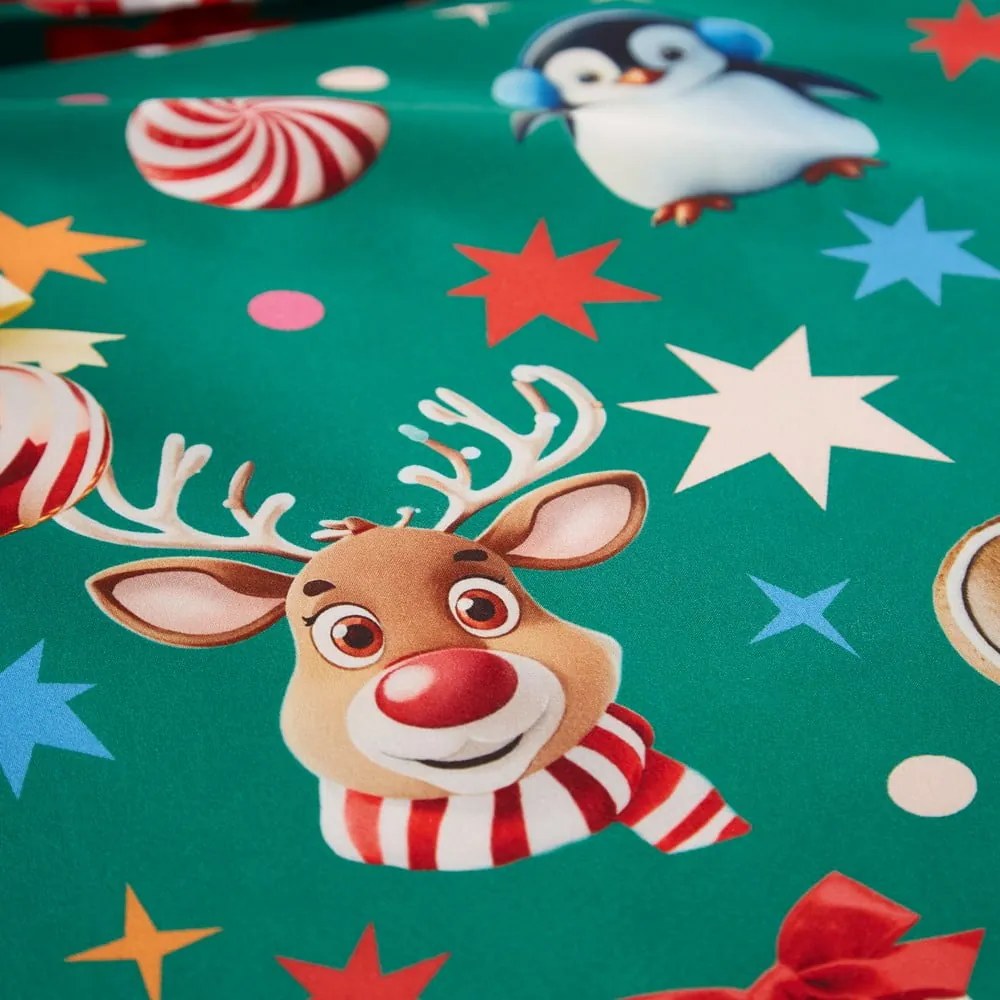 Lenjerie de pat verde pentru pat dublu 200x200 cm Christmas Icons – Catherine Lansfield
