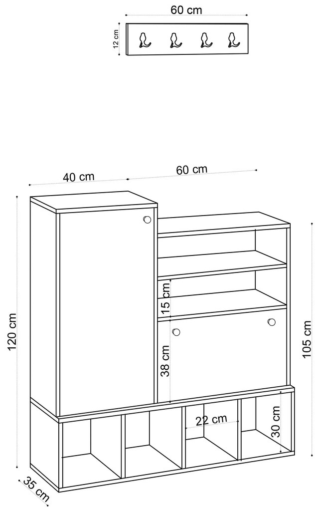 Mobilier hol Aliex 21 (stejar). 1072684
