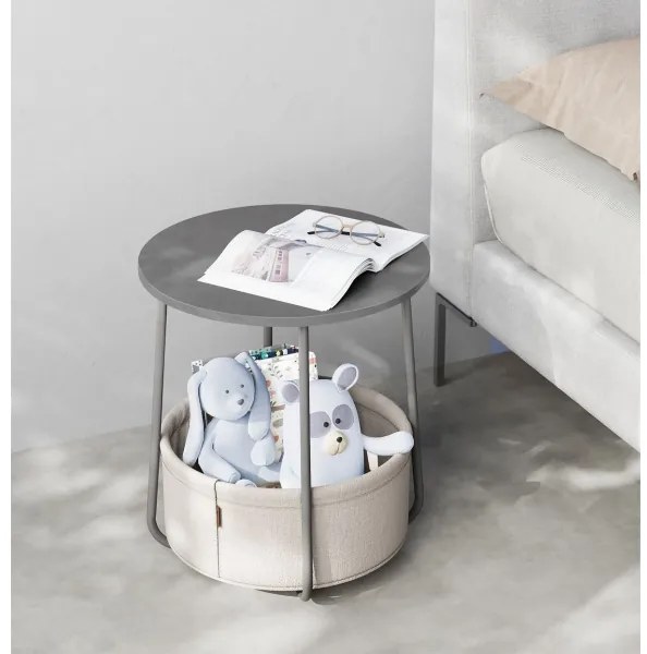 Măsuță laterală NOIRA, gri/alb