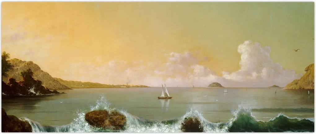 Tablou - Martin Johnson Heade, Rio de Janeiro Bay, reproducere (120x50 cm)