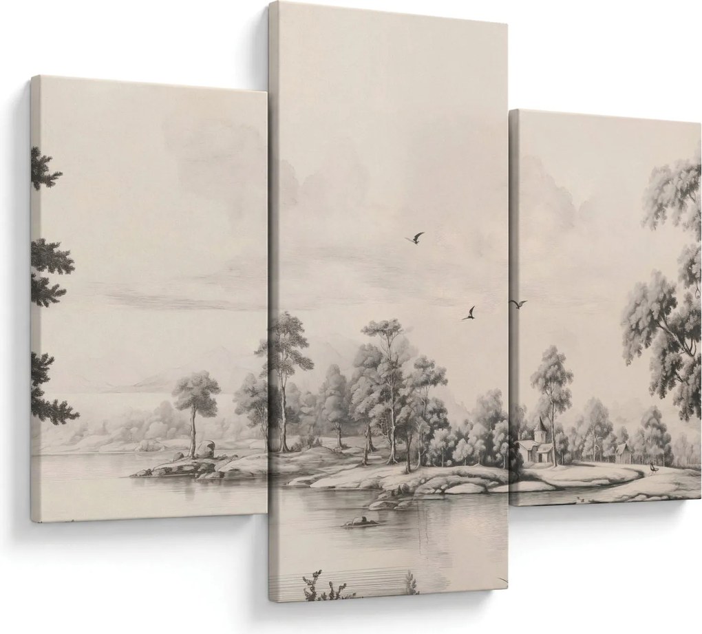 Tablou - Vintage peisaj desen peisaj (90x60 cm)