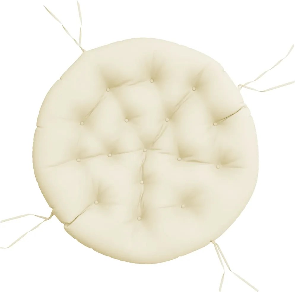 vidaXL Pernă rotundă crem, Ø 100 x11 cm, țesătură Oxford