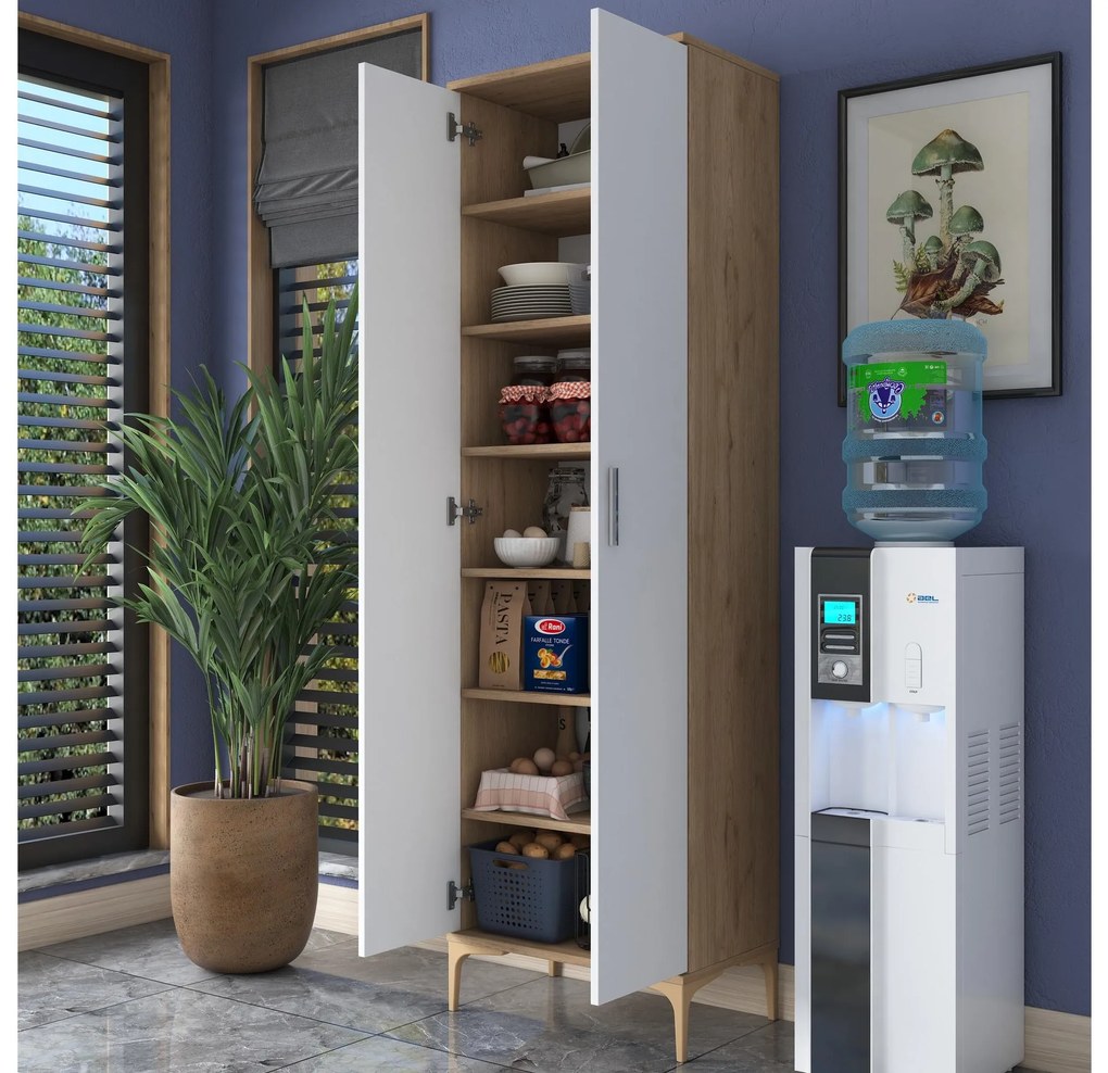 Dulap cu rafturi Jenaretta 2 (Nuc + alb). 1106728