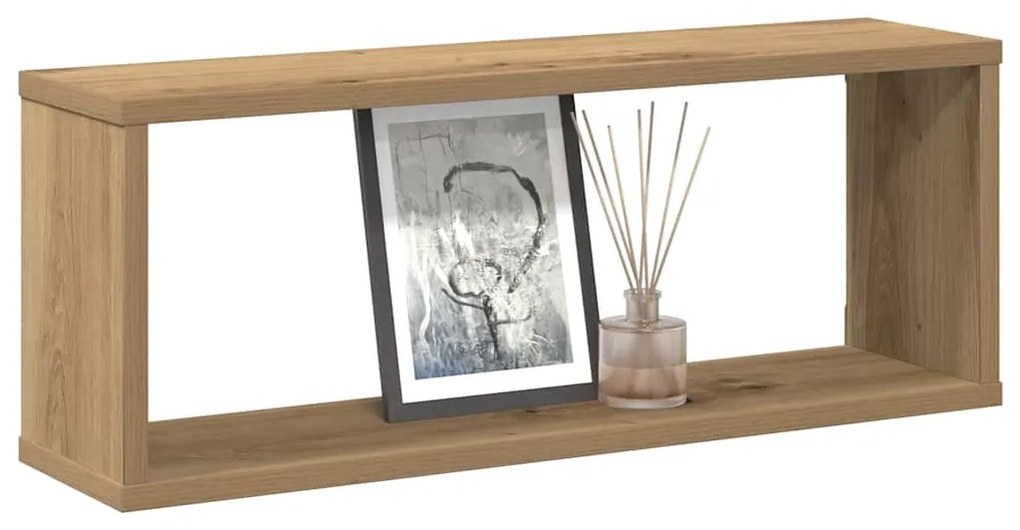 vidaXL Rafturi de perete cub 2 buc. stejar artizanal, 60x15x23 cm lemn