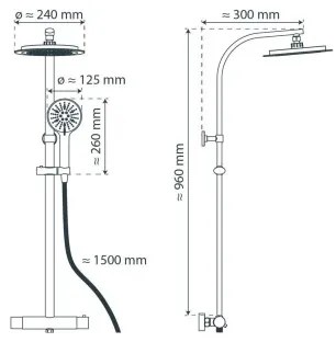 Schütte 60076 - Set de duș cu baterie termostatică MADURA FRESH, negru