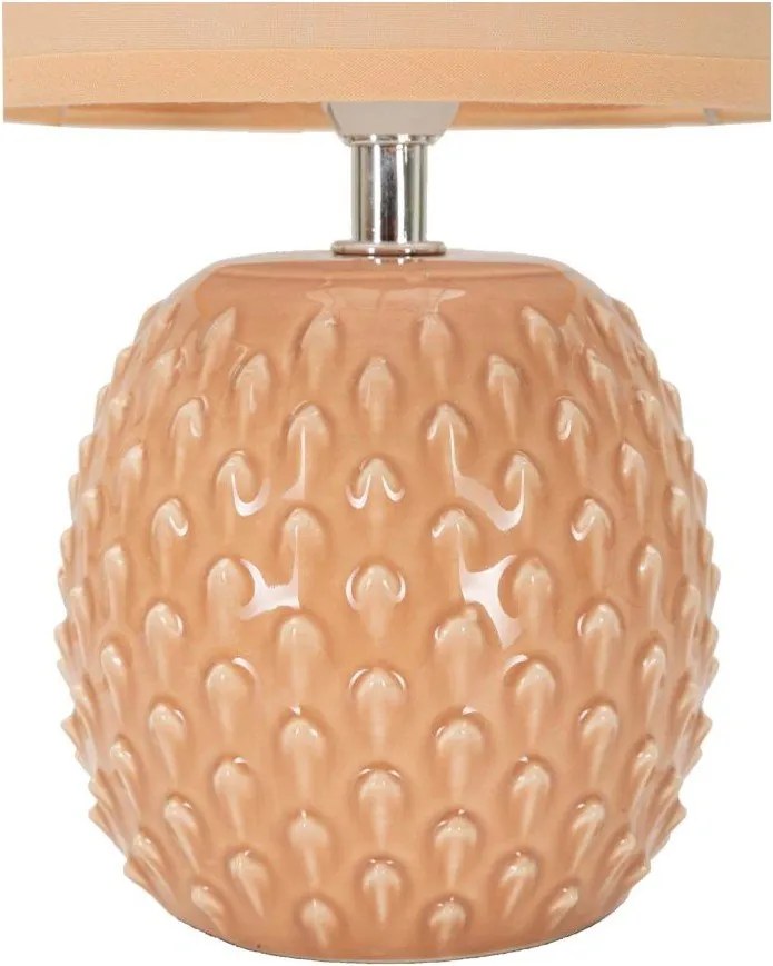 Veioză piersică din ceramică cu abajur textil (înălțime 27 cm) Pontus – Mauro Ferretti