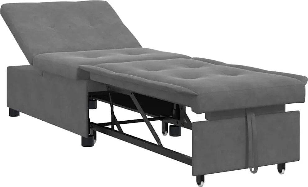 vidaXL Canapea extensibilă Gri închis 194 x 67 x 82 cm Microfibră