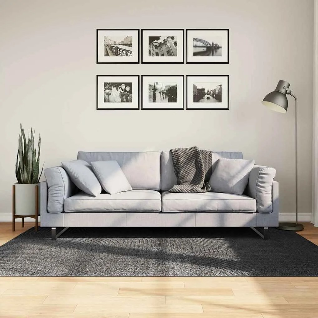 vidaXL Covor &quot;IZA&quot; aspect scandinav cu fire scurte, antracit,140x200cm