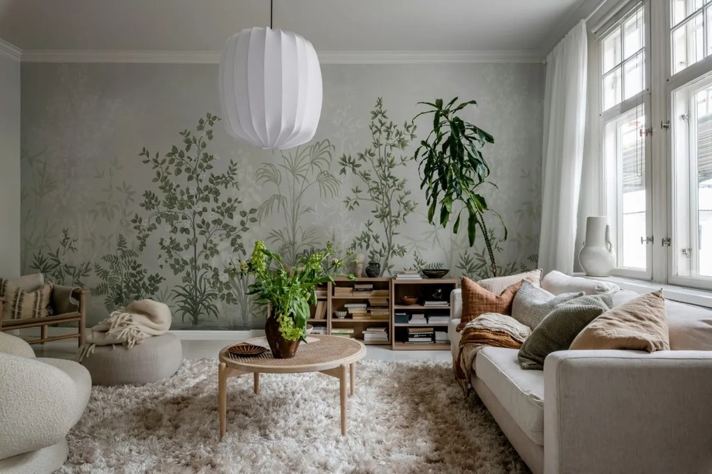 Tapet Chinoiserie Haze, Sage Green, Rebel Walls