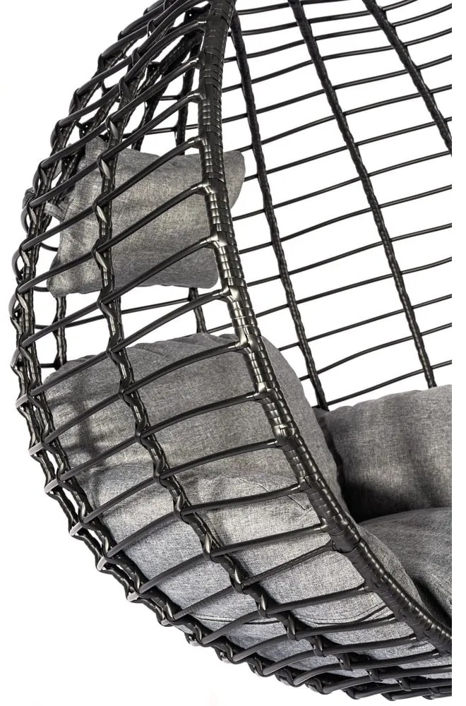 Fotoliu suspendat din ratan artificial Bonami Selection Mila, negru