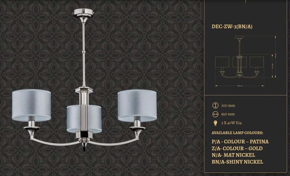 Candelabru 3 brate design clasic realizat manual Decor