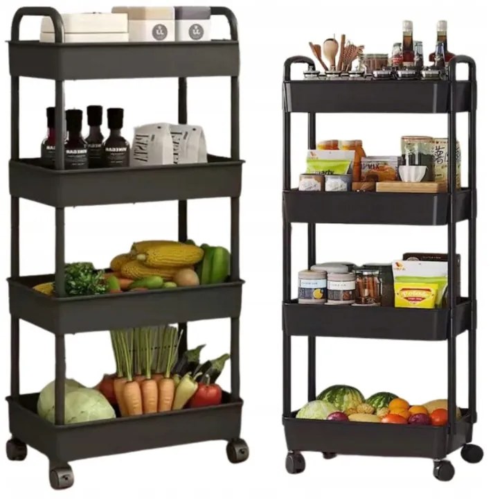 Raft pe rotile POZIO 37x22x95 cm negru