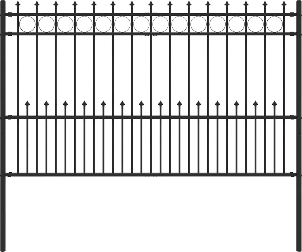 vidaXL Gard Spike Ring Negru 200 x 130 cm Oțel vopsit electrostatic