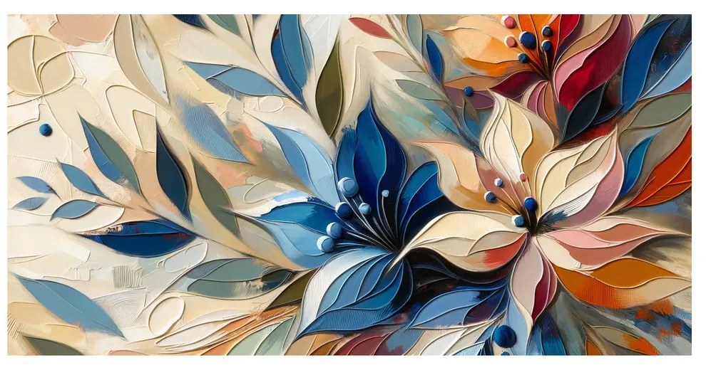 Tablou compoziție florală abstractă