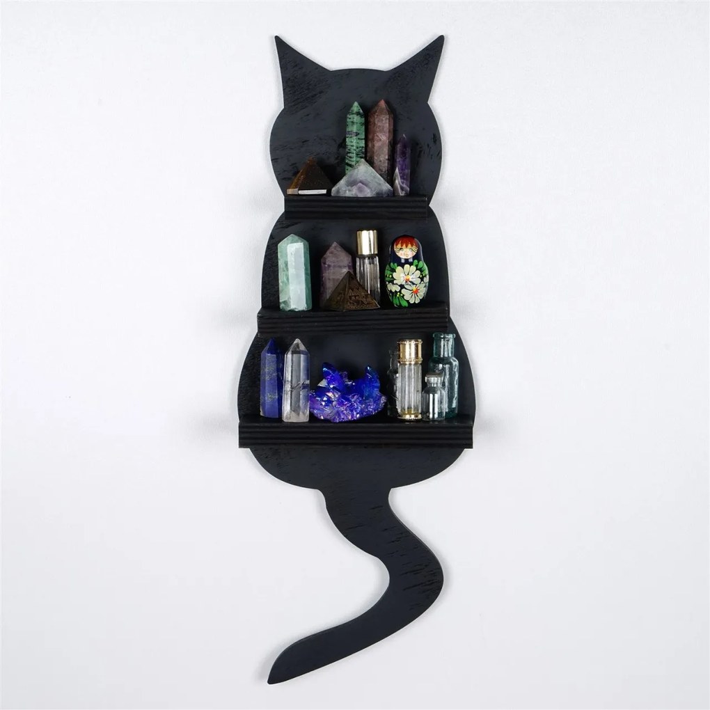 Raft decorativ MEH134 Negru 48x10x17 cm