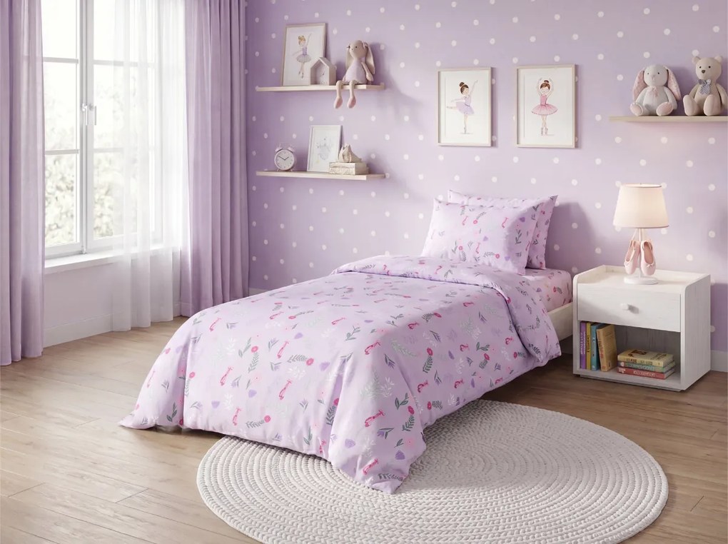Lenjerie de pat din microfibra pentru copii LILAVIE mov deschis Dimensiune lenjerie de pat: 70 x 90 cm | 140 x 200 cm
