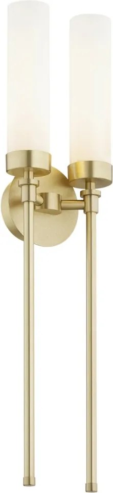 Aplica de perete stil elegant PRESTON 2 alama/sticla opal